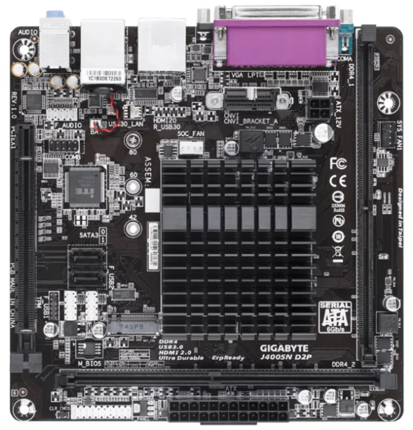 Материнская плата Gigabyte J4005N D2P 1.0 GAJ405N2P-00-G