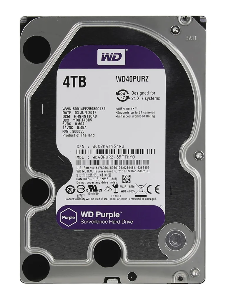 Жесткий диск 4Tb WD Purple WD40PURZ