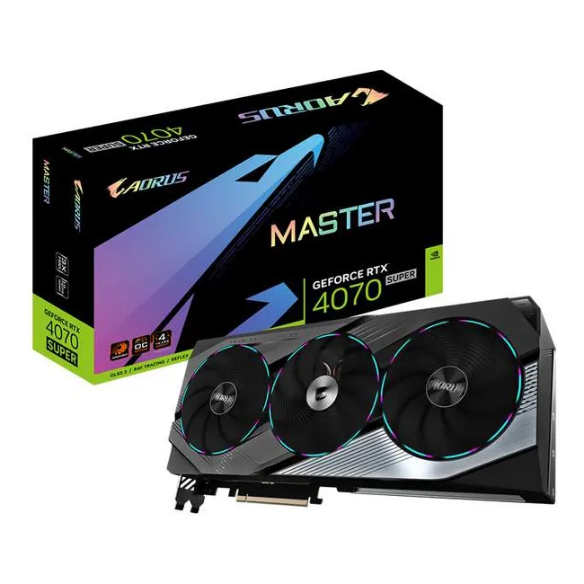 Видеокарта 12Gb Gigabyte RTX4070 SUPER AORUS MASTER 12G GV-N407SAORUS M-12GD