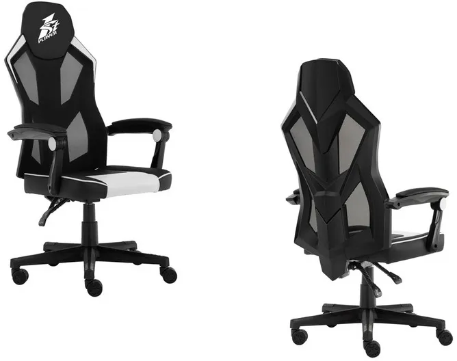 Игровое компьютерное кресло 1st Player P01 Black/White