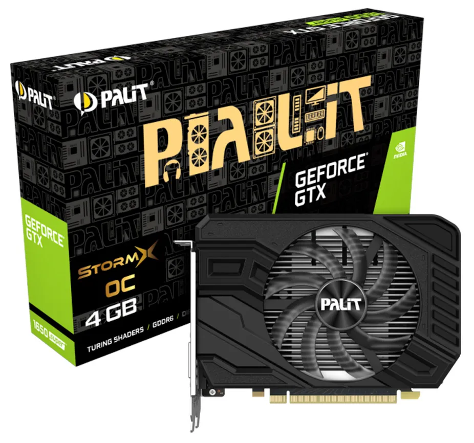 Видеокарта 4Gb PALIT GTX1650 SUPER STORMX OC 4G NE6165SS18G1-166F