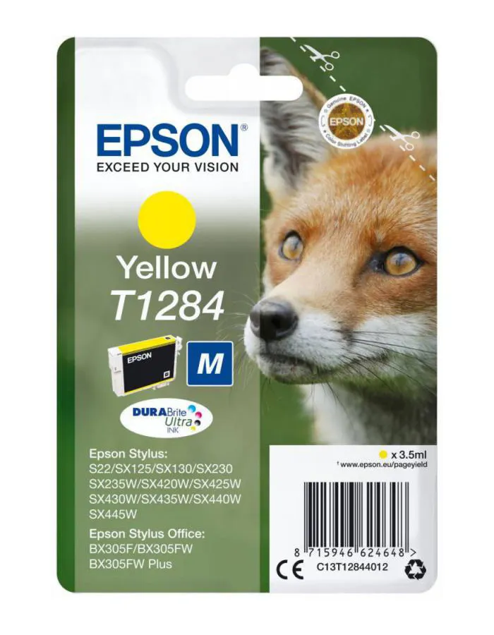 Картридж Epson C13T12844012 желтый