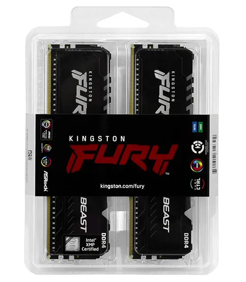 Оперативная память 16 GB kit Kingston Fury Beast RGB KF432C16BBAK2/16