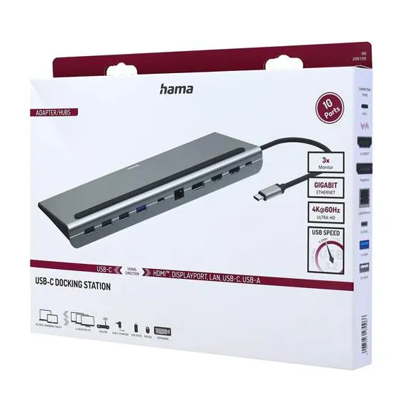 USB Hub 10 port Hama 00200100 black
