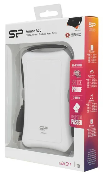 Внешний жесткий диск 1 TB Silicon Power A30 SP010TBPHDA30S3W White