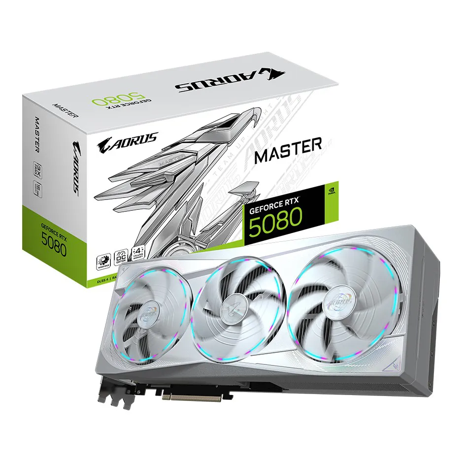 Видеокарта 16Gb Gigabyte RTX5080 AORUS MASTER ICE 16G GV-N5080AORUSM ICE-16GD