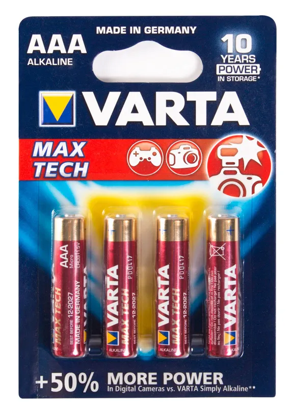 Батарейка VARTA LR03 Max tech 4шт