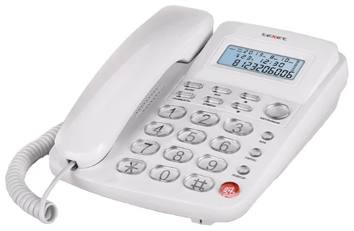 Телефон проводной Texet TX-250 белый