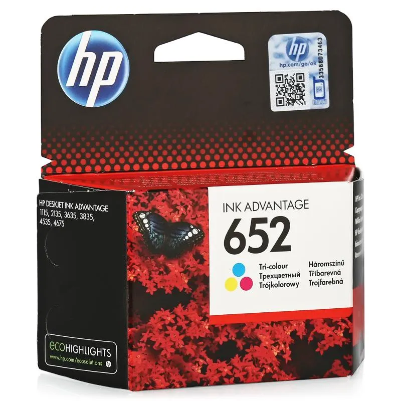 Картридж HP F6V24AE 652 Tri-color