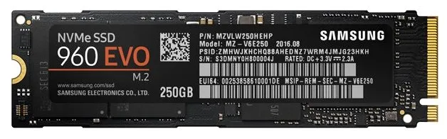 SSD накопитель  250 GB Samsung 960 EVO MZ-V6E250BW