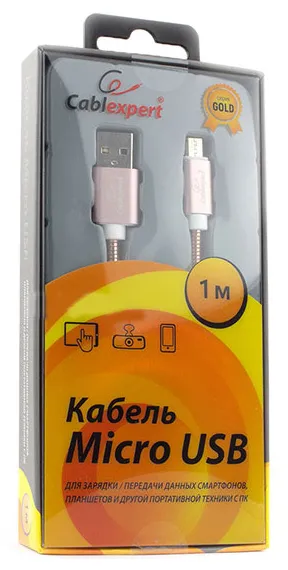 Кабель USB Type A-micro USB Cablexpert CC-G-mUSB02Cu-1M