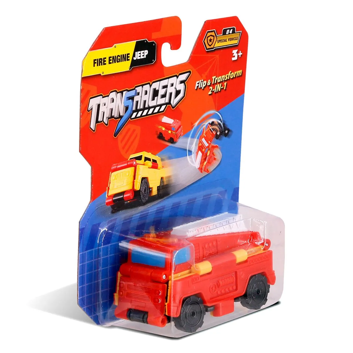 Машинка-трансформер Flip Cars 2 В 1 (Пожарная машина и Внедорожник)