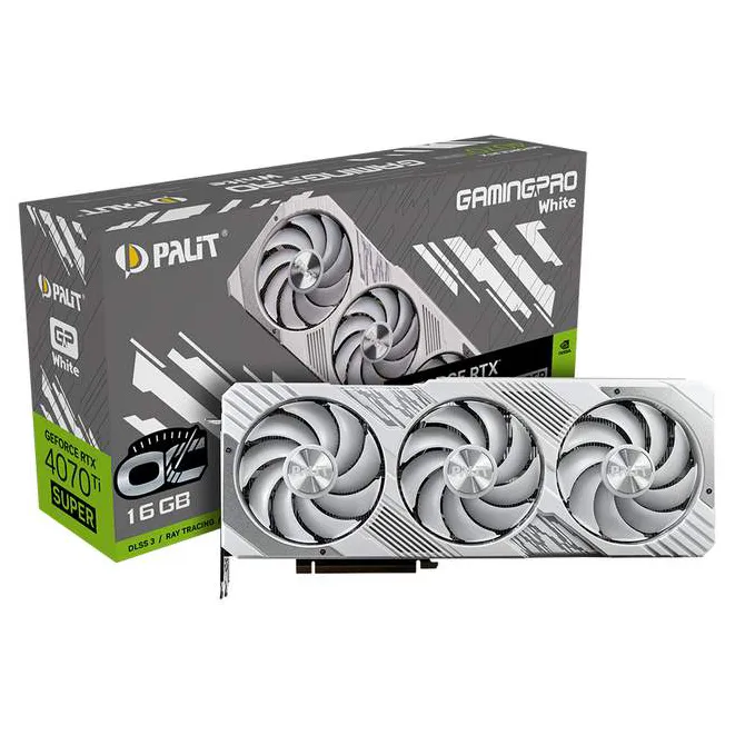 Видеокарта 16Gb PALIT RTX4070Ti SUPER GAMINGPRO WHITE OC NED47TST19T2-1043W
