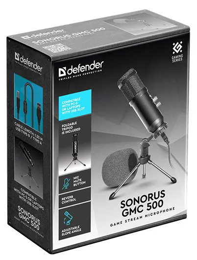 Микрофон Defender Sonorus GMC 500, 20-20000Hz black