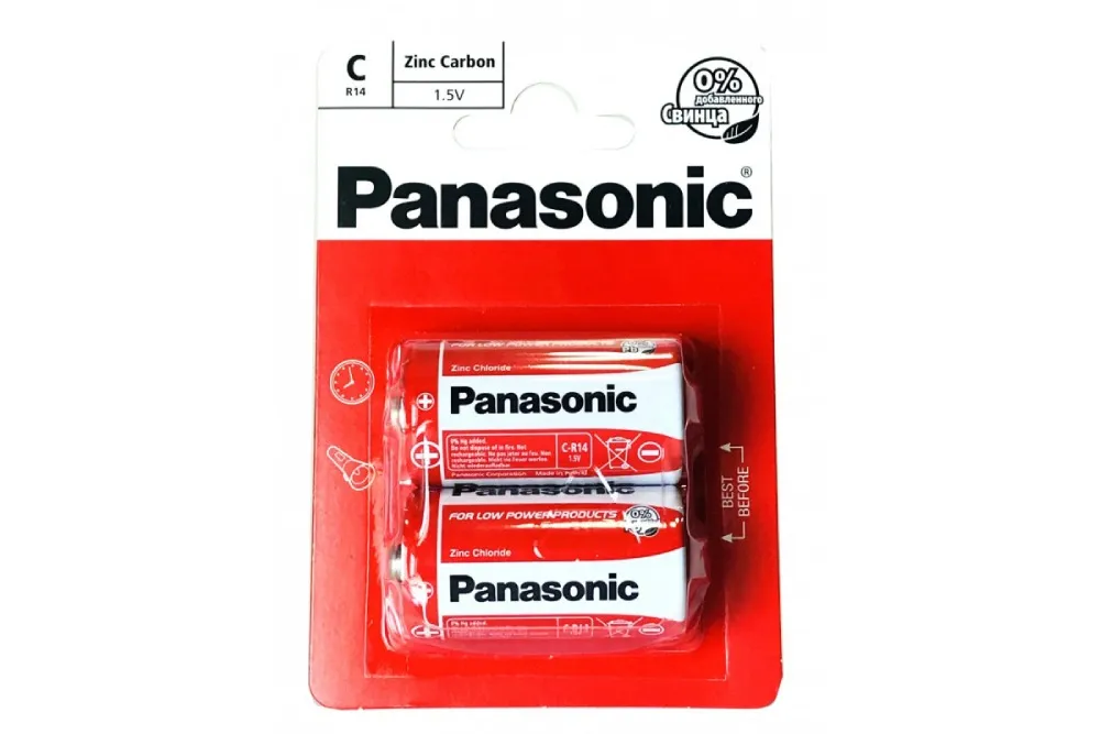 Батарейка солевая PANASONIC Red Zinc С/2B