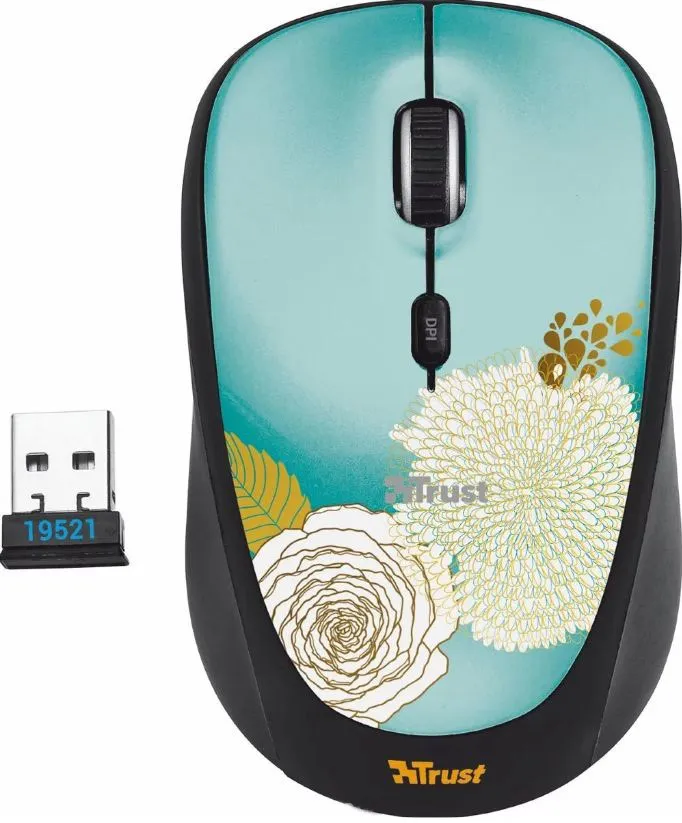 Компьютерная мышь беспроводная TRUST YVI WIRELESS MOUSE - FLOWER