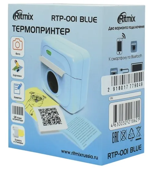 Термопринтер Ritmix RTP-001 blue