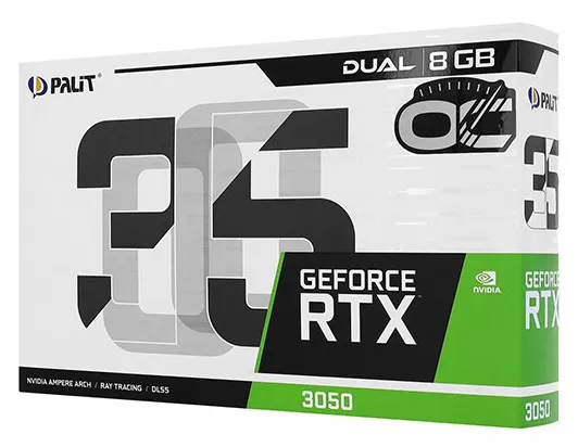 Видеокарта 8 GB Palit RTX 3050 Dual OC NE63050T19P1-190AD