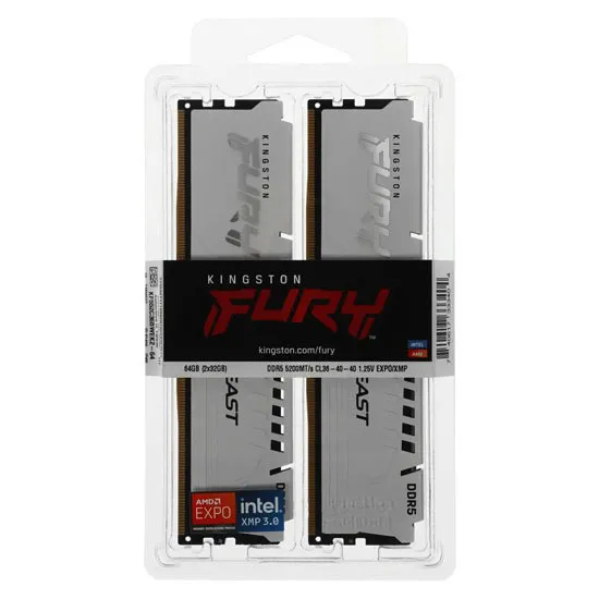 Оперативная память 64 GB kit Kingston Fury Beast KF552C36BWEK2-64