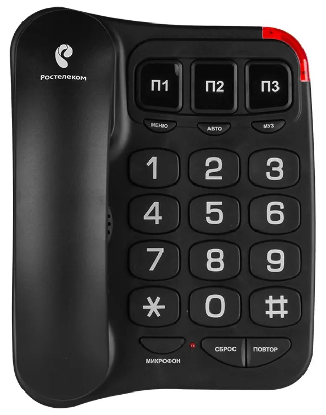 Телефон проводной Texet TX-214 Черный