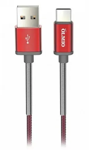 Кабель OLMIO HD USB 2.0 - USB Type-C 1.2м красный