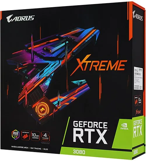 Видеокарта 10 GB Gigabyte RTX 3080 GV-N3080AORUSX WB-10GD REV2.0