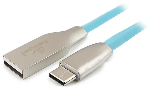 Кабель USB Type A-C Cablexpert CC-G-USBC01Bl-1M Синий