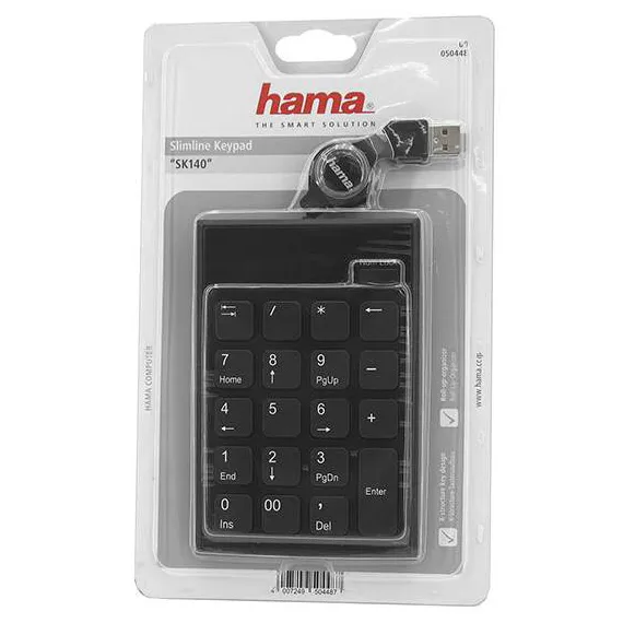 Клавиатура NumPad  Hama Slimline Keypad "SK140" black
