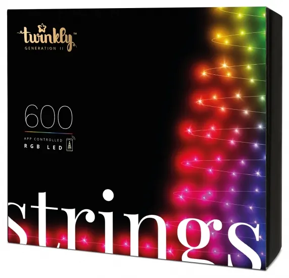 Гирлянда Twinkly Strings 600 RGB, Gen II, IP44, Length 48m, Black wire