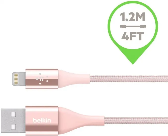 Кабель Belkin DuraTek Mixit Lightning - USB-A, 1,2m, rose gold