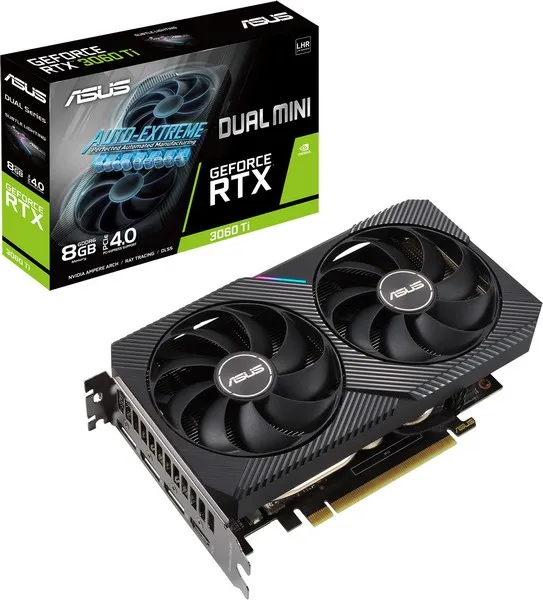 Видеокарта 8GB ASUS RTX3060Ti Mini DUAL-RTX3060TI-8G-MINI-V2