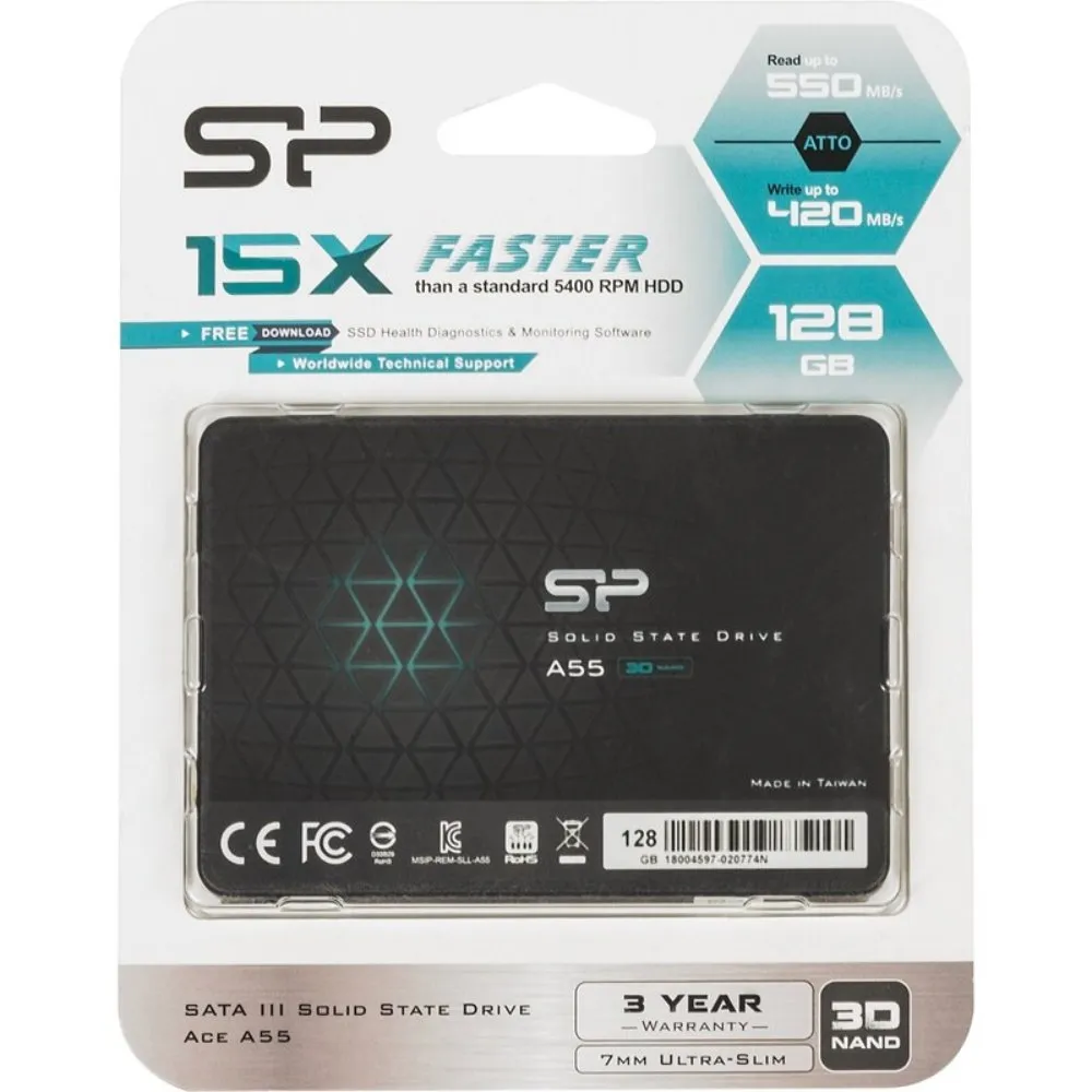 SSD накопитель 128 GB Silicon Power Ace A55 SP128GBSS3A55S25