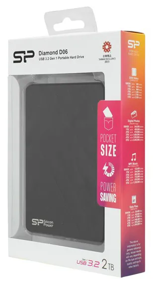 Внешний жесткий диск 2 TB Silicon Power D06 SP020TBPHDD06S3K Black