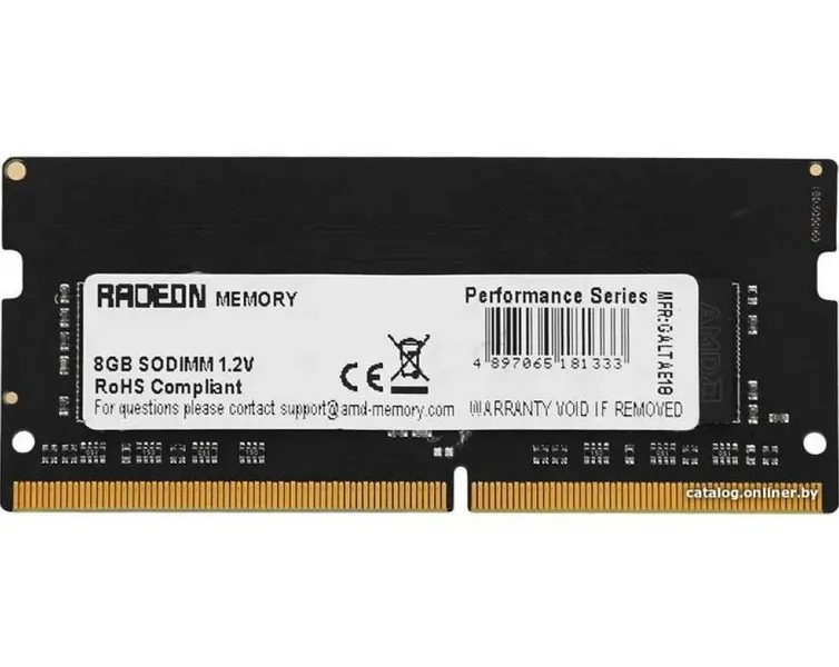 Оперативная память для ноутбука 8GB AMD Radeon R9 Black Gaming R948G3206S2S-UO