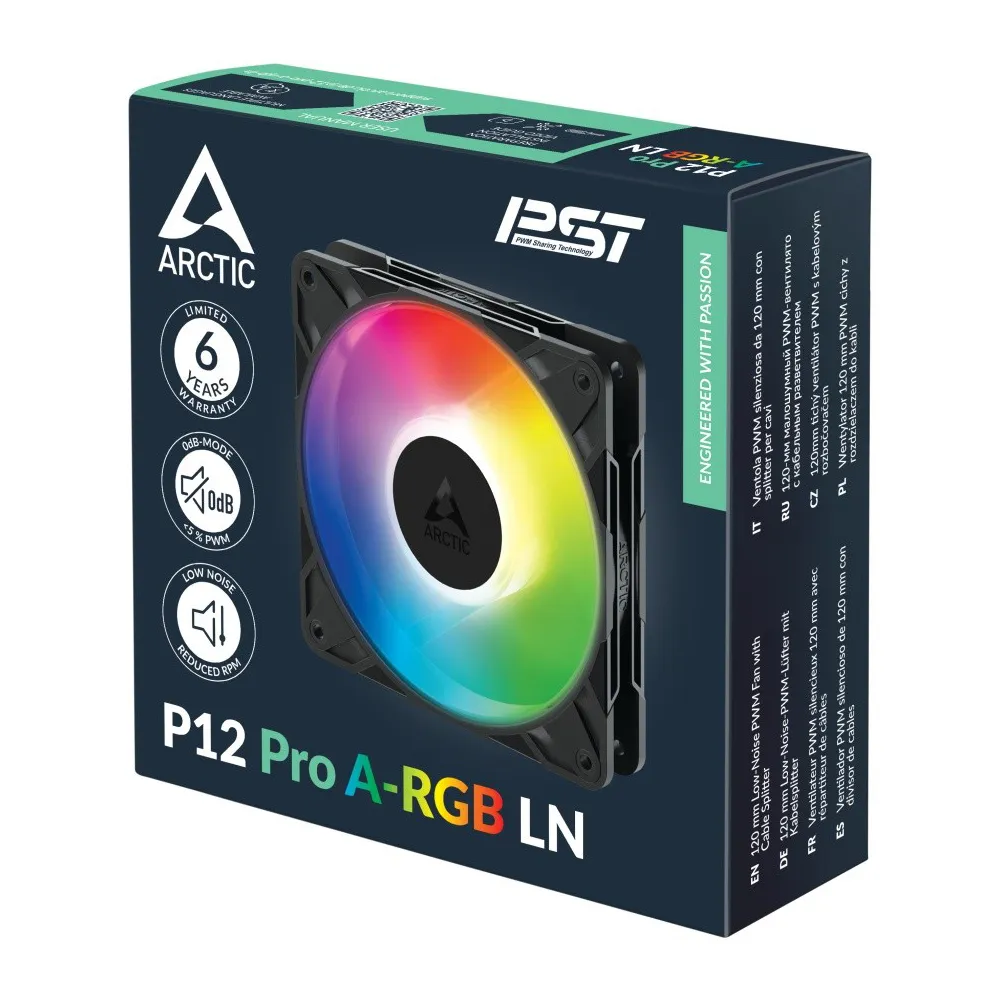 Вентилятор для корпуса ARCTIC P12 Pro LN ARGB 3 Pack Black ACFAN00347A