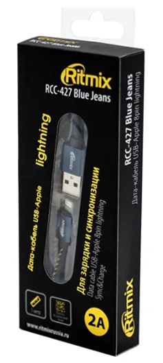 Кабель Apple Ritmix RCC-427 Blue Jeans
