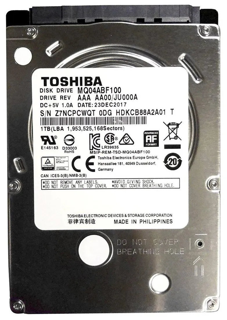 Жесткий диск TOSHIBA L200 1Tb MQ04ABF100 HDKCB88A2A01