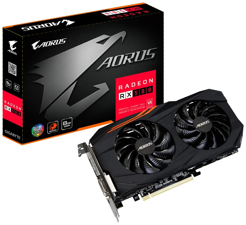 Видеокарта Gigabyte Radeon RX580 AORUS GV-RX580AORUS-8GD 8Gb