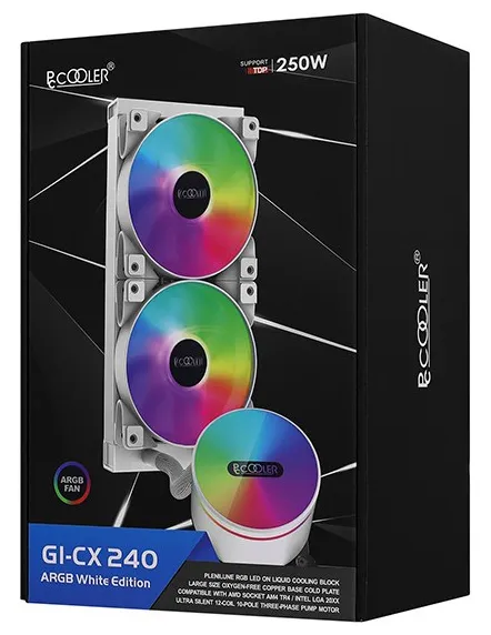 Водяное охлаждение PCCooler GI-CX240 ARGB White Edition
