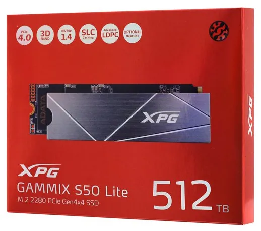 SSD накопитель 512 GB ADATA XPG GAMMIX S50 Lite AGAMMIXS50L-512G-CS