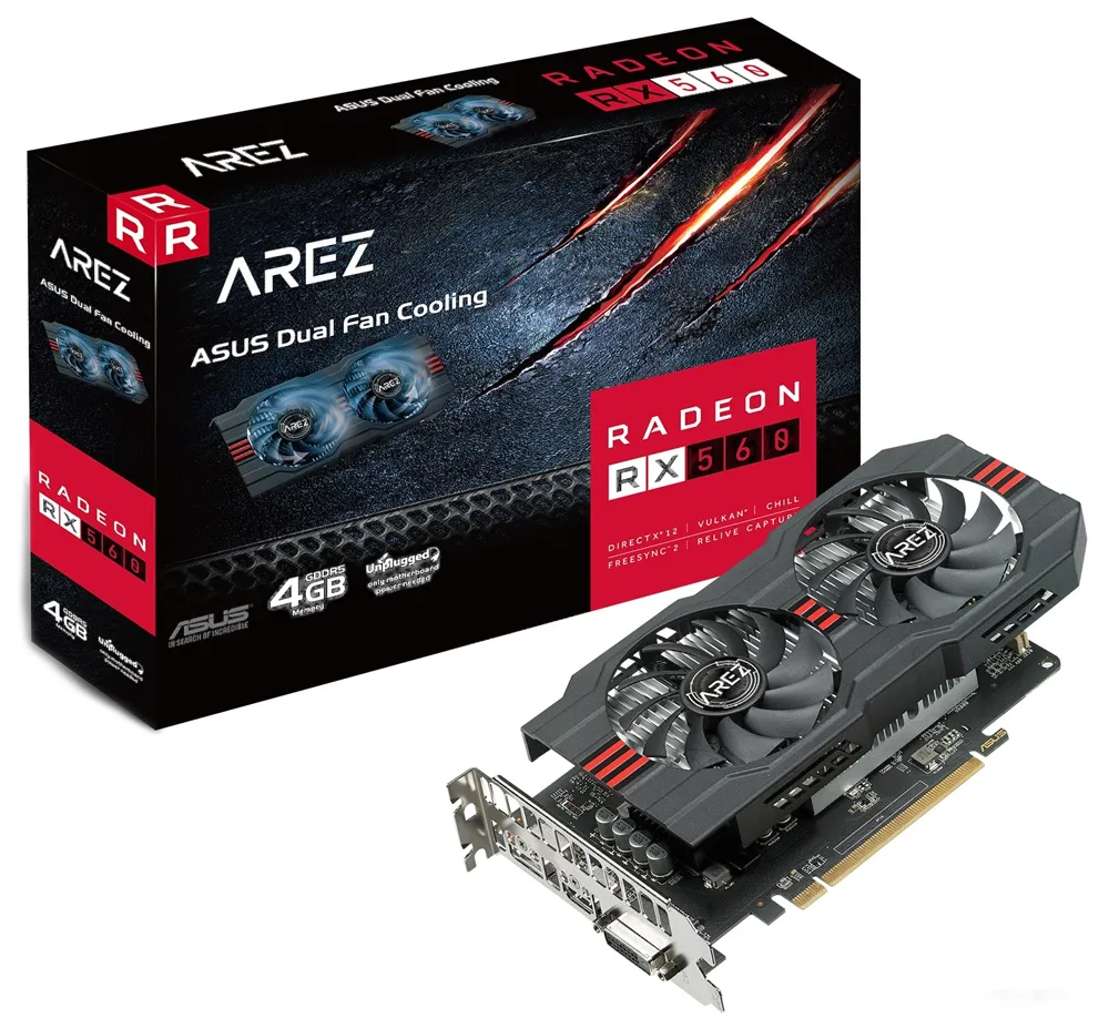 Видеокарта 4Gb ASUS AMD Radeon RX 560 AREZ-RX560-4G-EVO