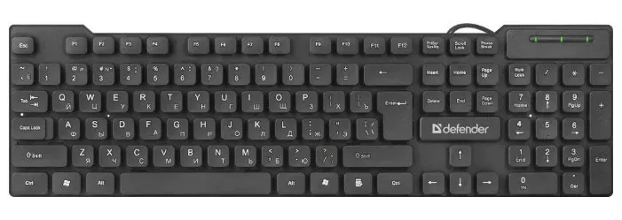 Клавиатура проводная Defender Element HB-190 USB RU Черный