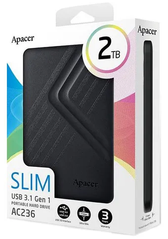 Внешний жесткий диск 2 TB Apacer AC236 AP2TBAC236B-1 black