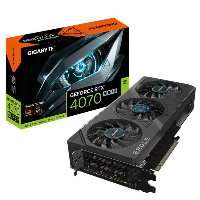 Видеокарта 12Gb Gigabyte RTX4070 SUPER EAGLE OC 12G GV-N407SEAGLE OC-12GD