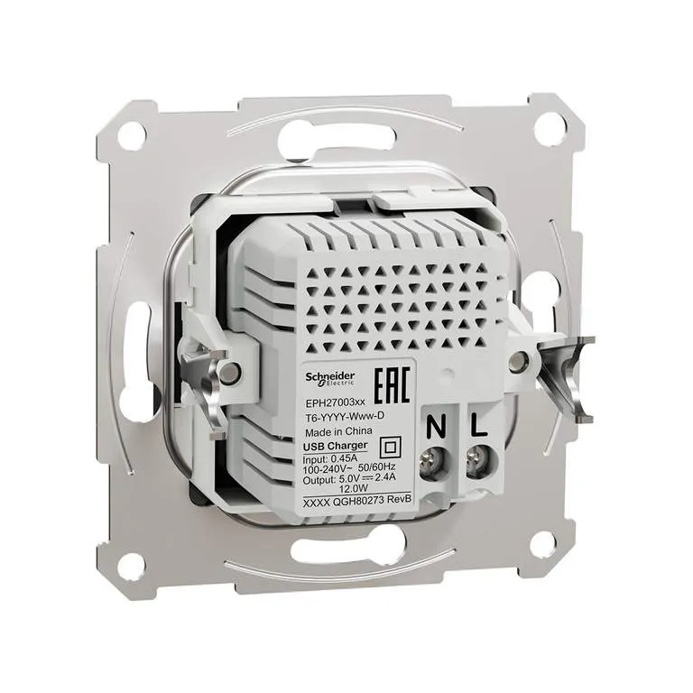 Розетка USB SE EPH2700371 Asfora A+С антрацит