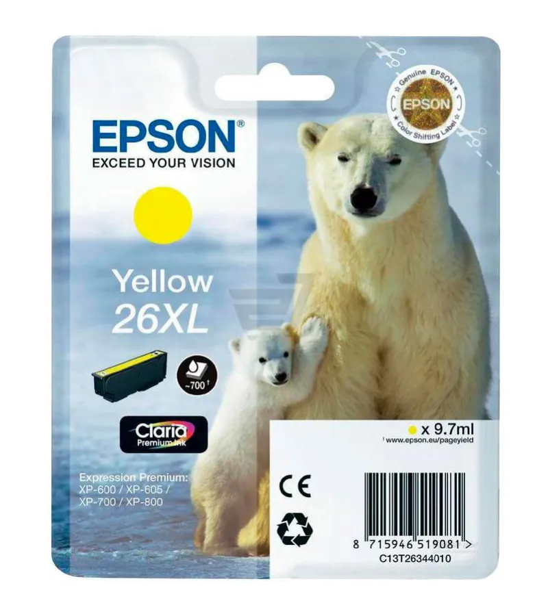 Картридж Epson C13T26144010 желтый