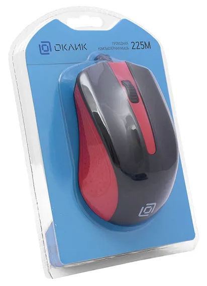 Компьютерная мышь Oklick 225М black-red
