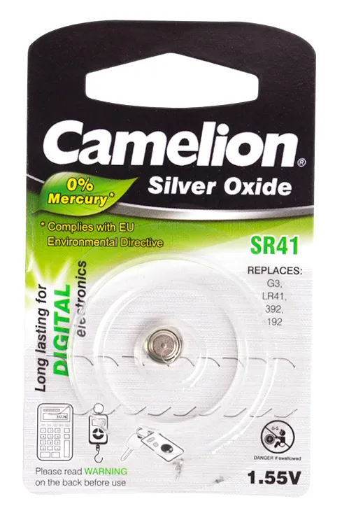 Батарейка CAMELION SR41-BP1(0%Hg)
