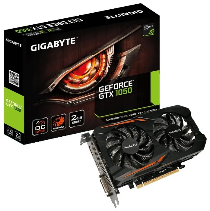 Видеокарта Gigabyte GTX 1050 GV-N1050OC-2GD