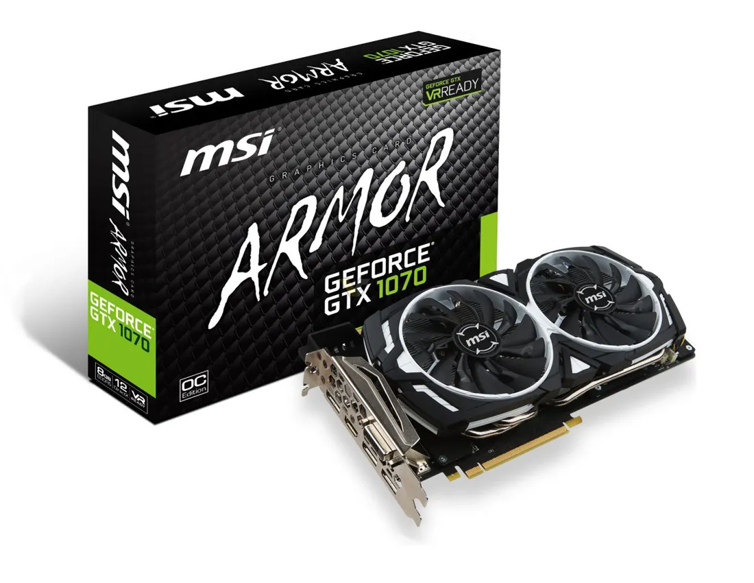 Видеокарта MSI GeForce GTX 1070 ARMOR 8Gb
